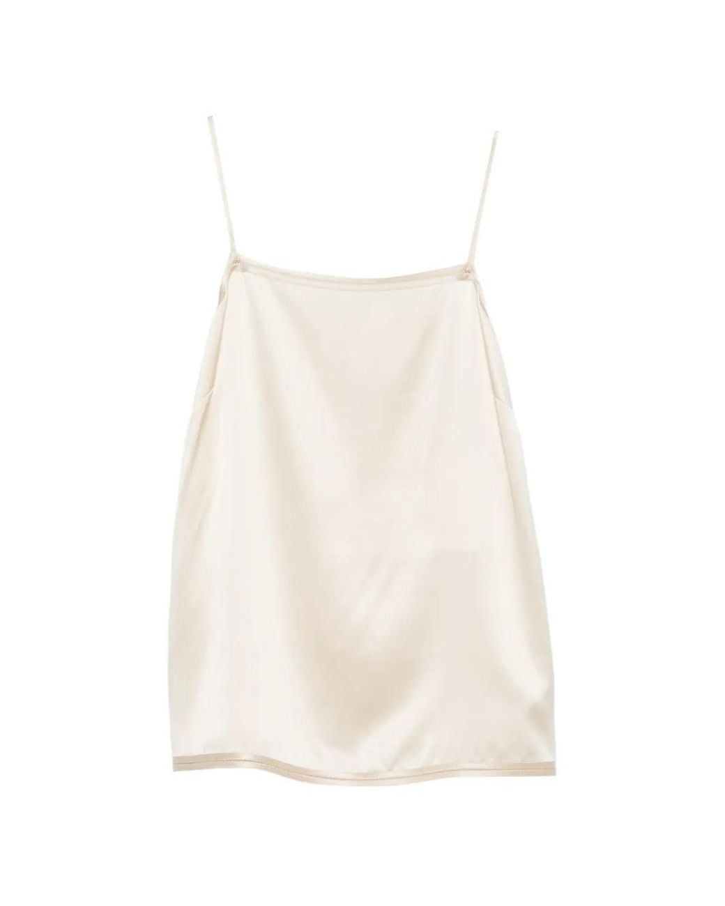 Joseph White Satin-Finish Spaghetti-Strap Top