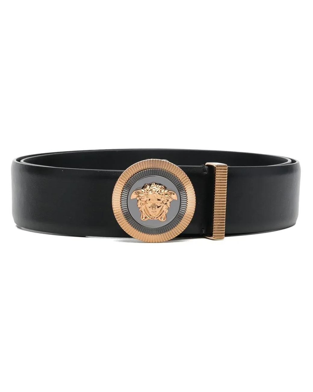 Versace Black Bi-color Medusa Belt for men