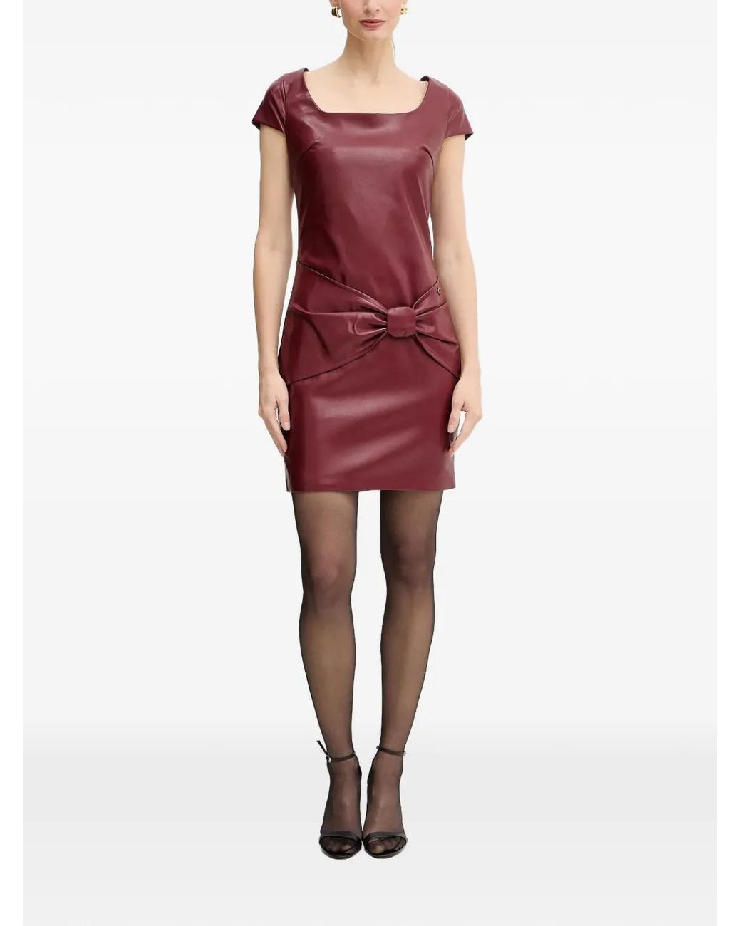 Guess Bow Squared-Neck Mini Dress