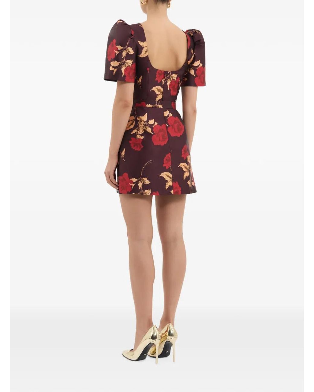 Rebecca Vallance Red Melora Short Sleeve Mini Dress