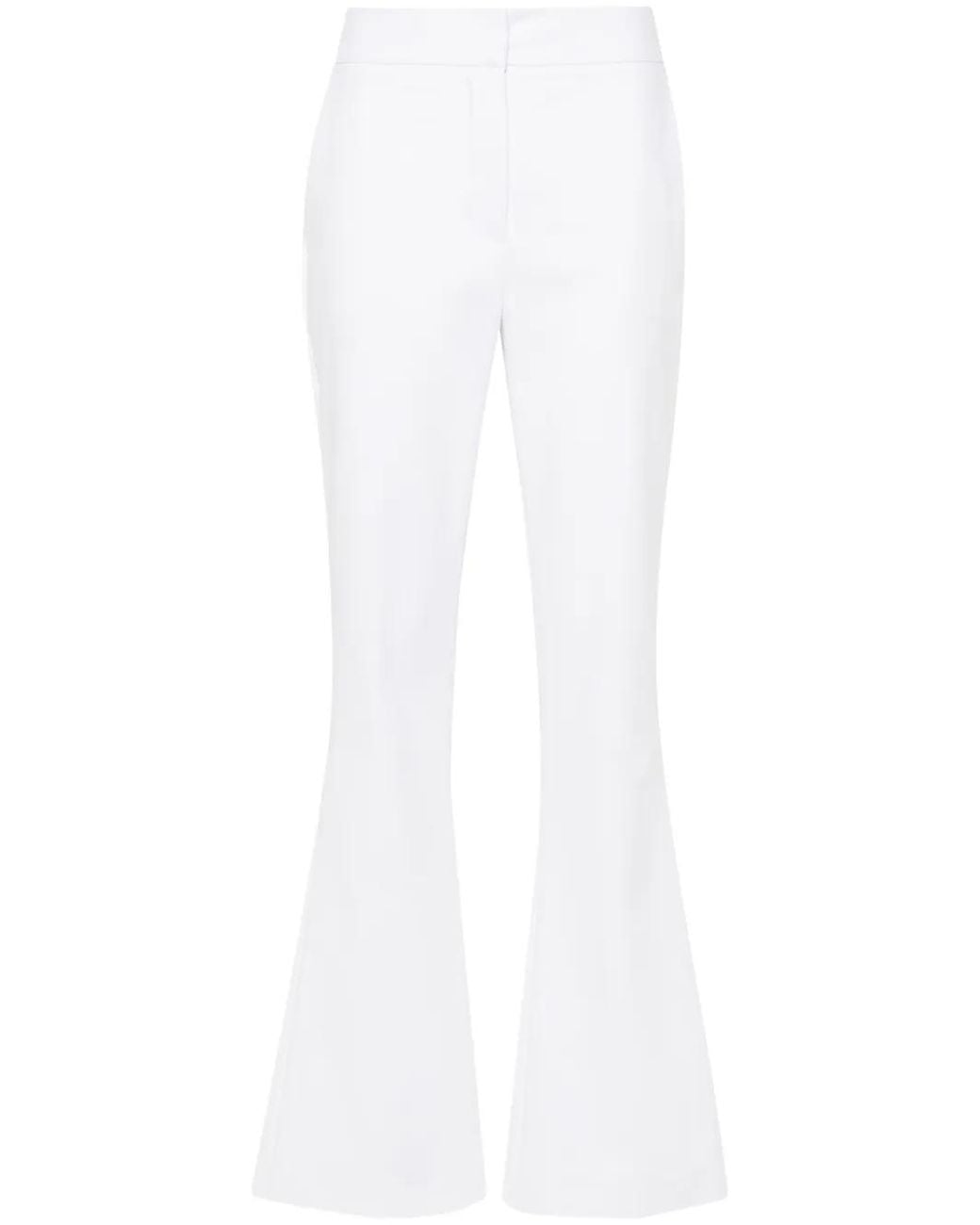 Genny White Twill Flared Trousers
