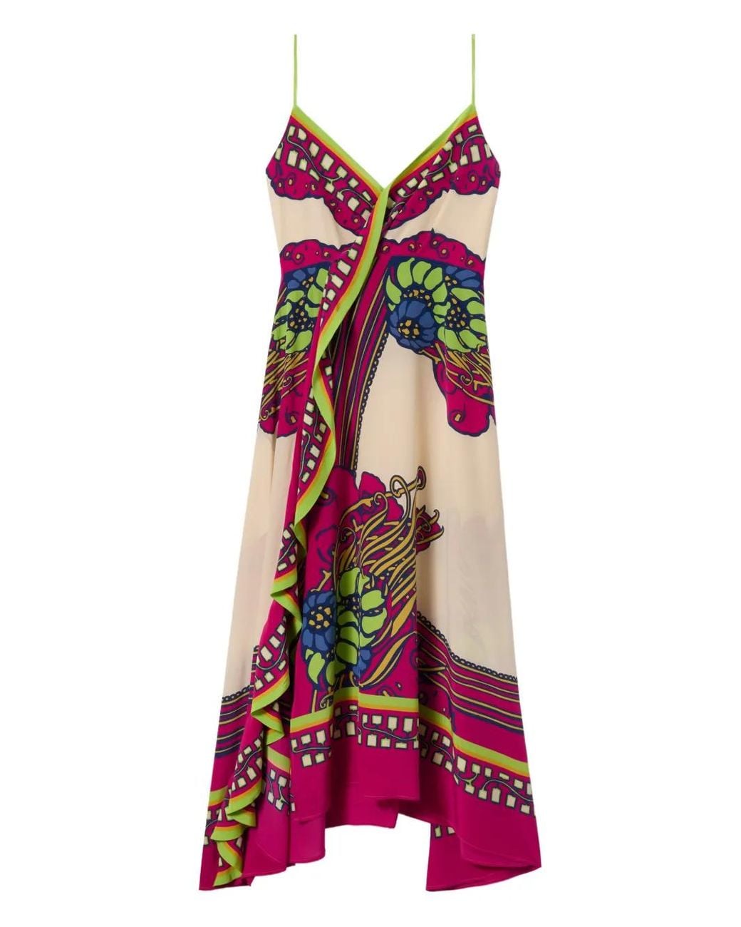 LaDoubleJ Red Floral Midi Dress