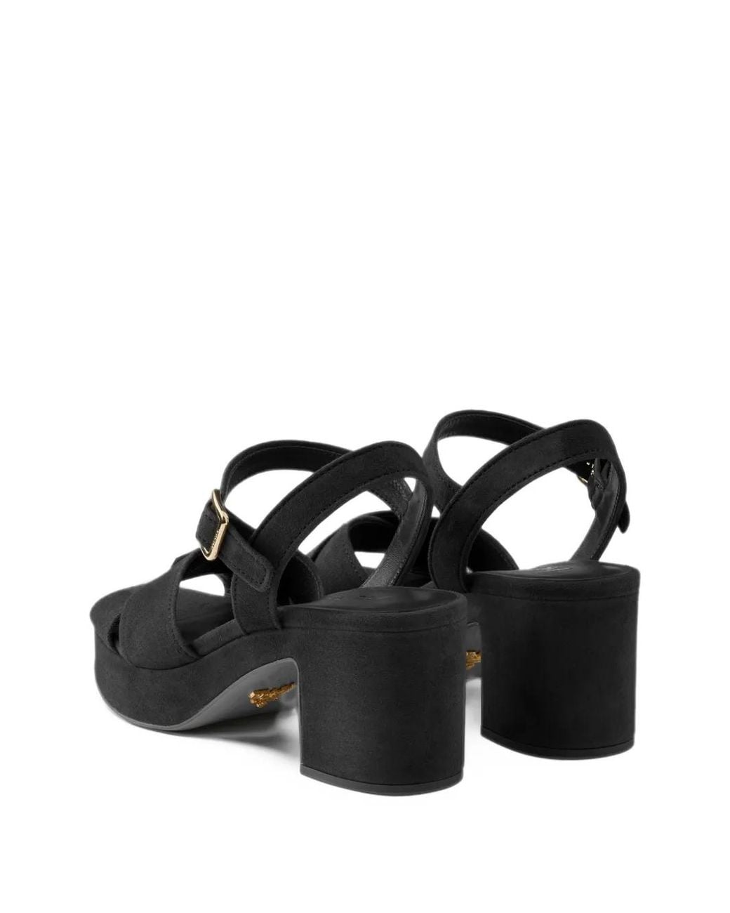 Prada Black Suede Platform Sandals