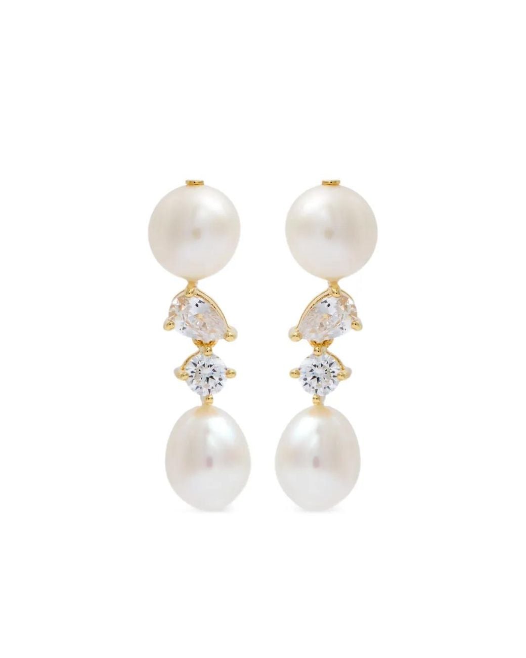 COMPLETEDWORKS White Pearl And Cubic Zirconia Embellished Earrings