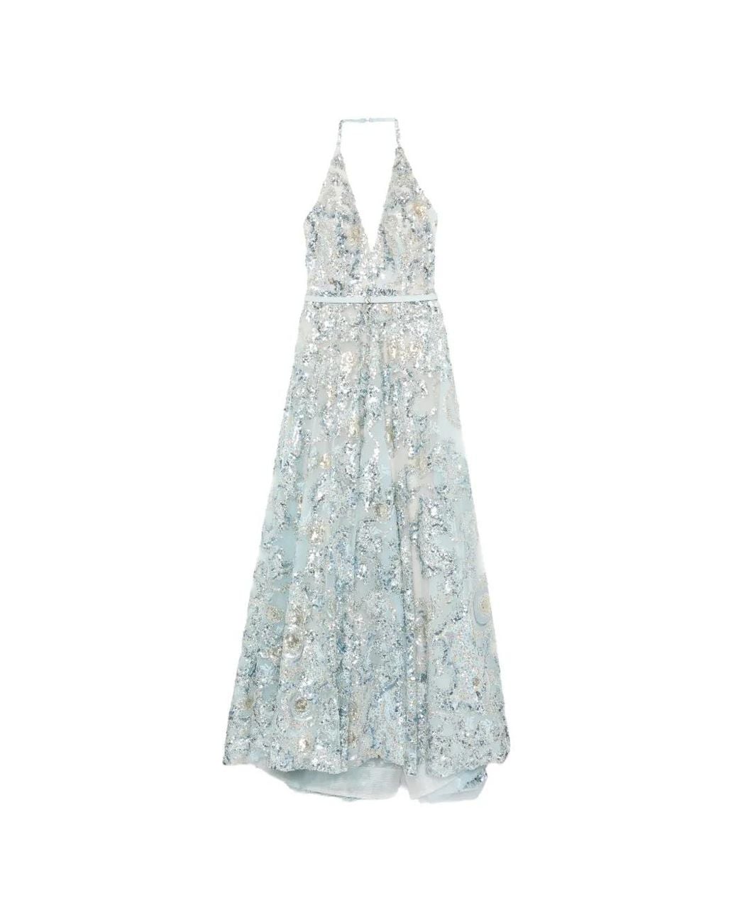 Saiid Kobeisy White Embroidered Long Dress