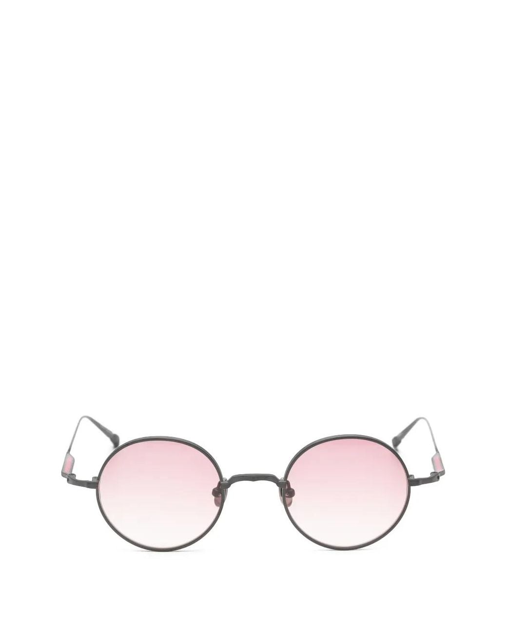 Matsuda Pink Round-Frame Engraved Sunglasses