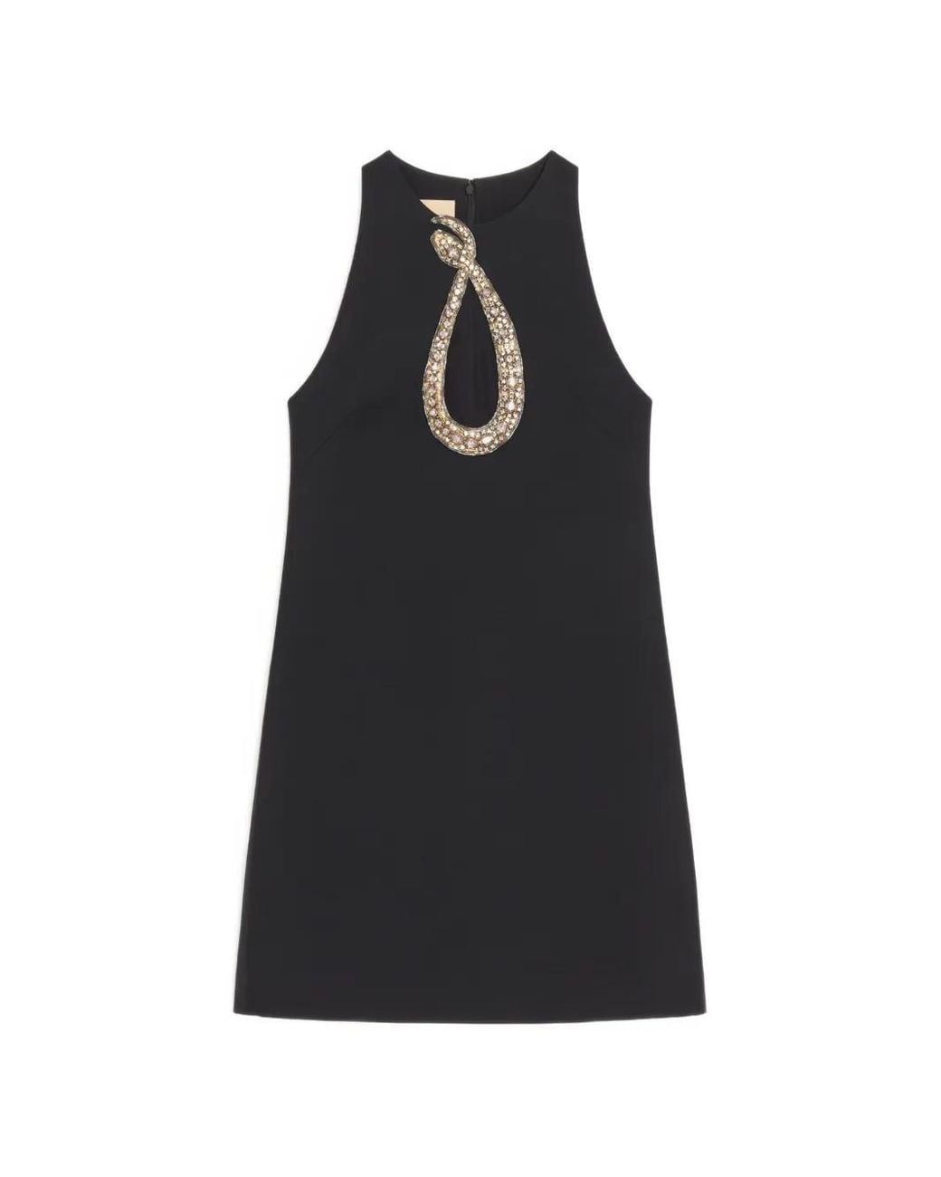 Valentino Garavani Black Embroidered Crepe Couture Short Dress