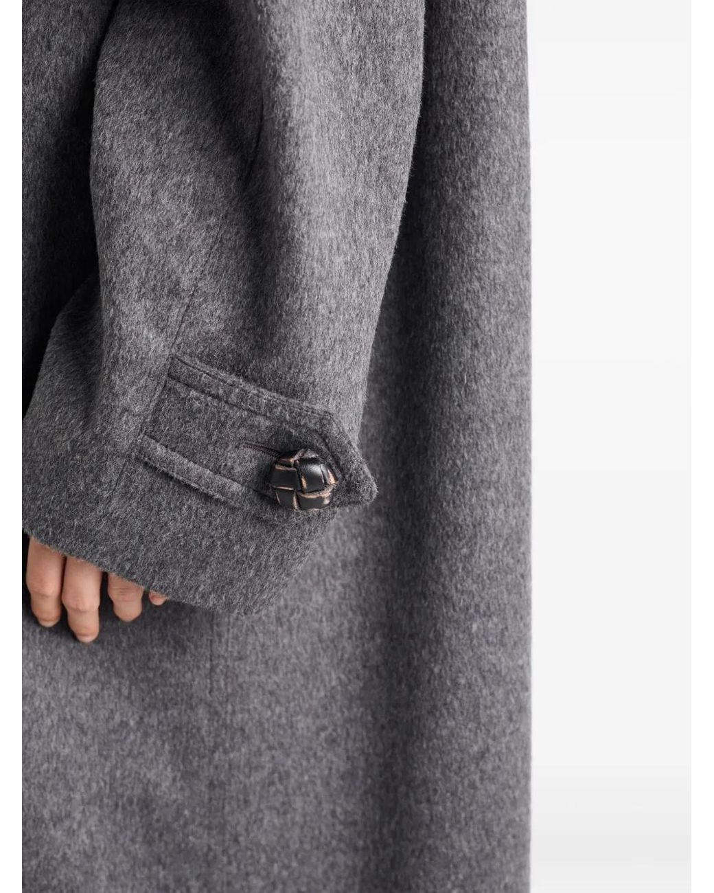 Prada Gray Single-Breasted Loden Wool Coat Clothing