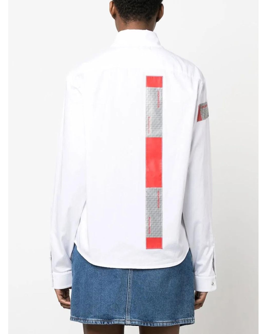 Heron Preston White Logo-Patch Cotton Shirt