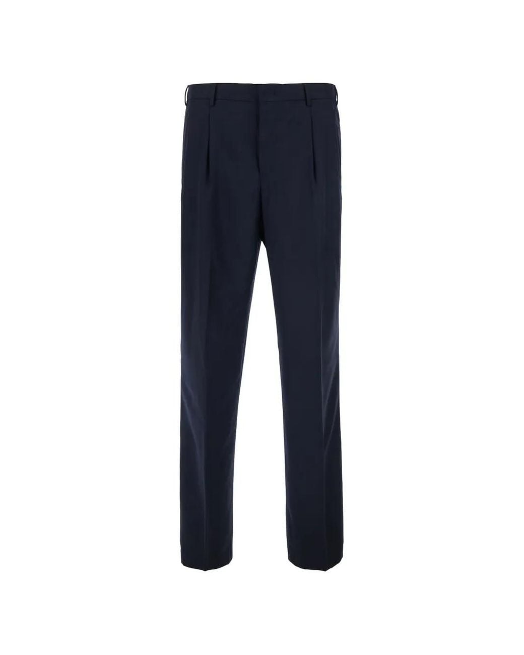 PT Torino Blue Pleated Tailored Trousers for men