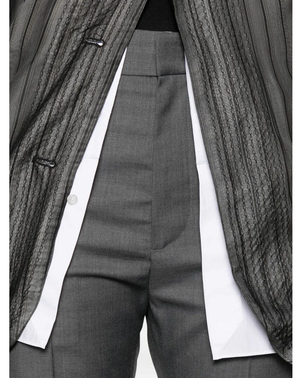 ROKH Gray Crease Flared Trousers