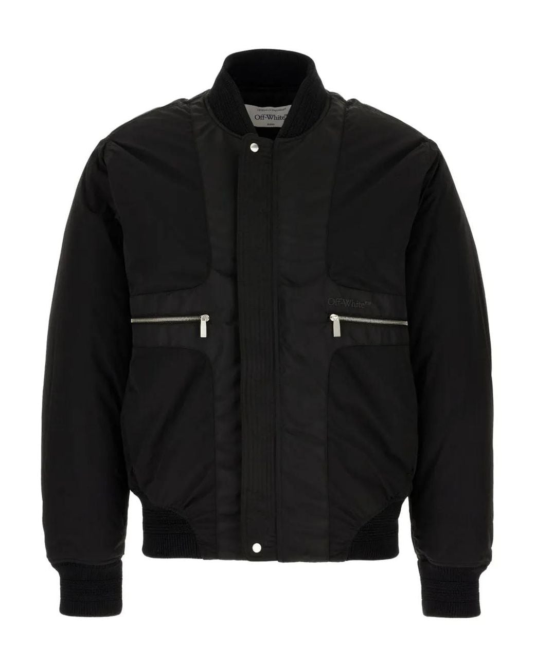 Off-White c/o Virgil Abloh Black Zip Bomber Jacket for men