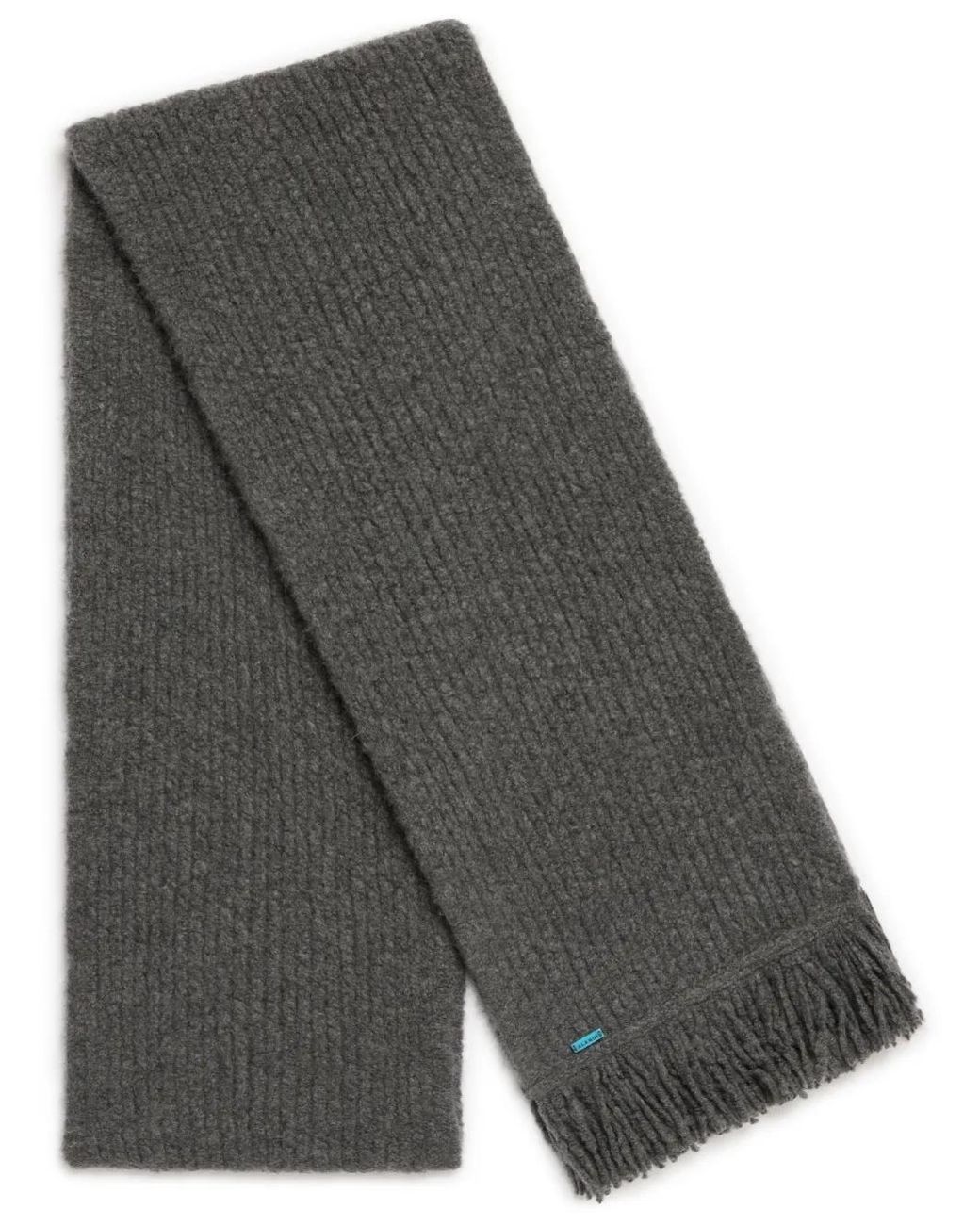 Alanui Gray A Finest Ribbed Fringed Scarf for men
