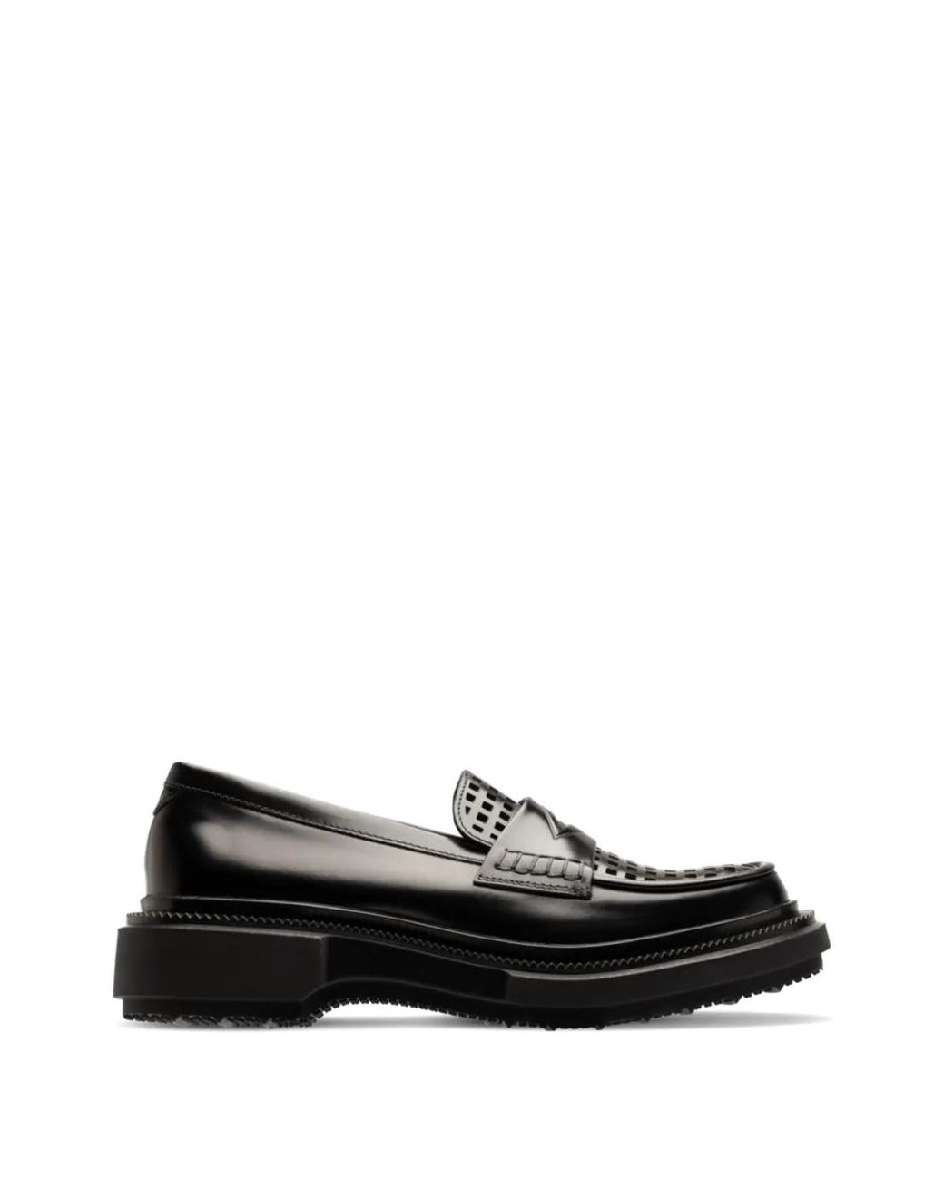 Adieu Black Perforated Loafers for men