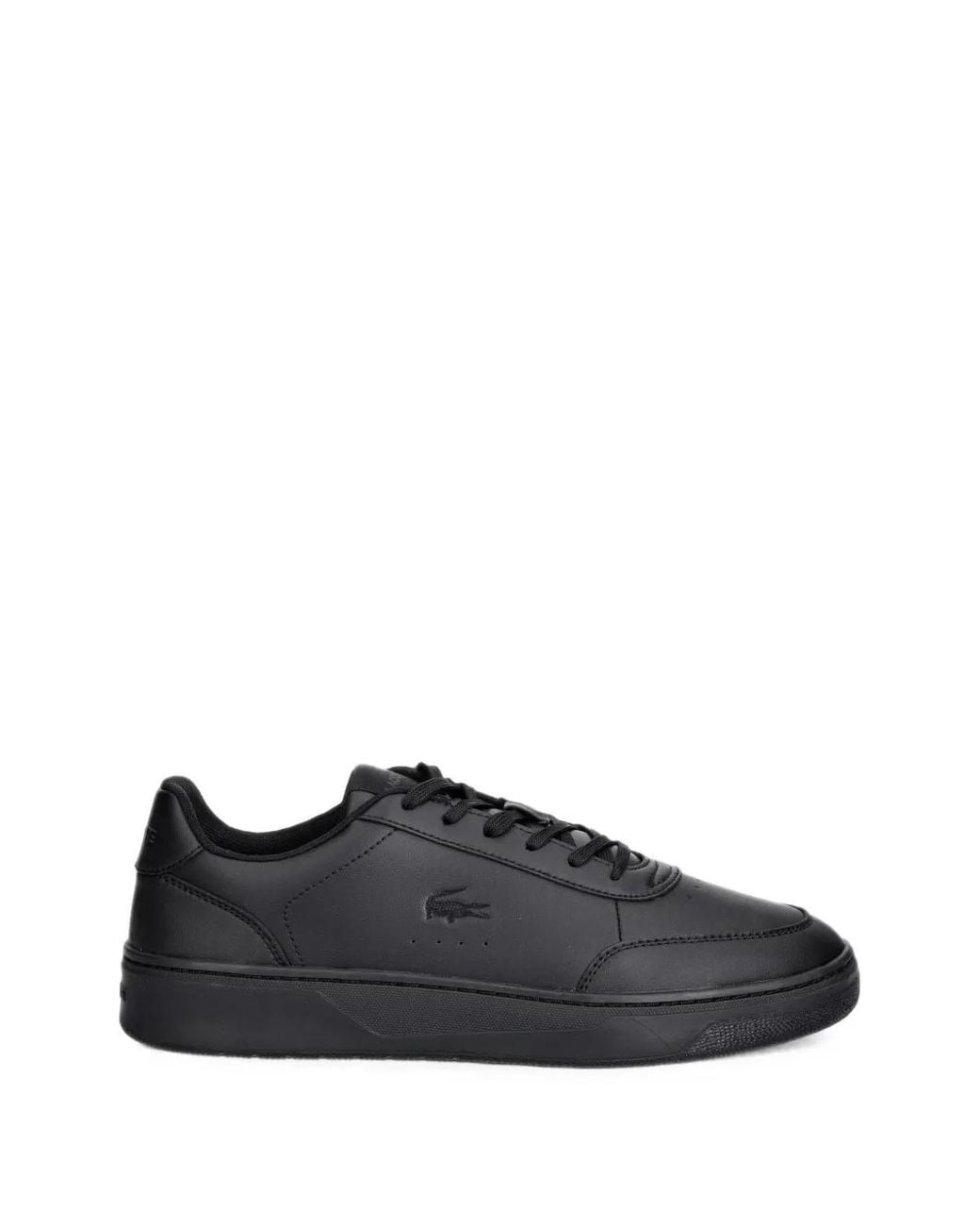 Lacoste Black Court Pro Logo-Plaque Sneakers for men