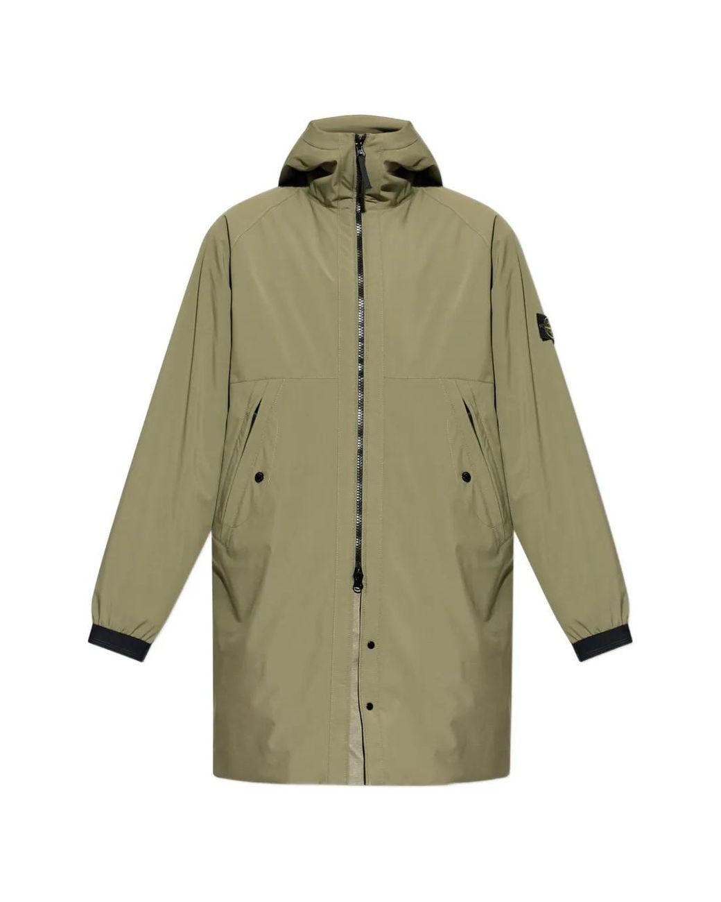 Stone Island Green Parka With Hood for men