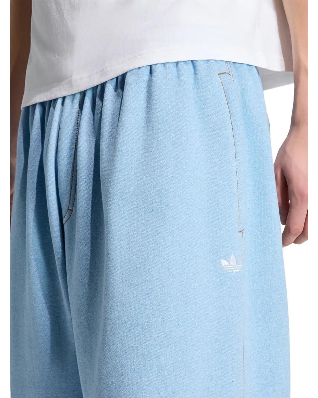 Adidas Blue Trefoil Essentials Melange Trousers for men