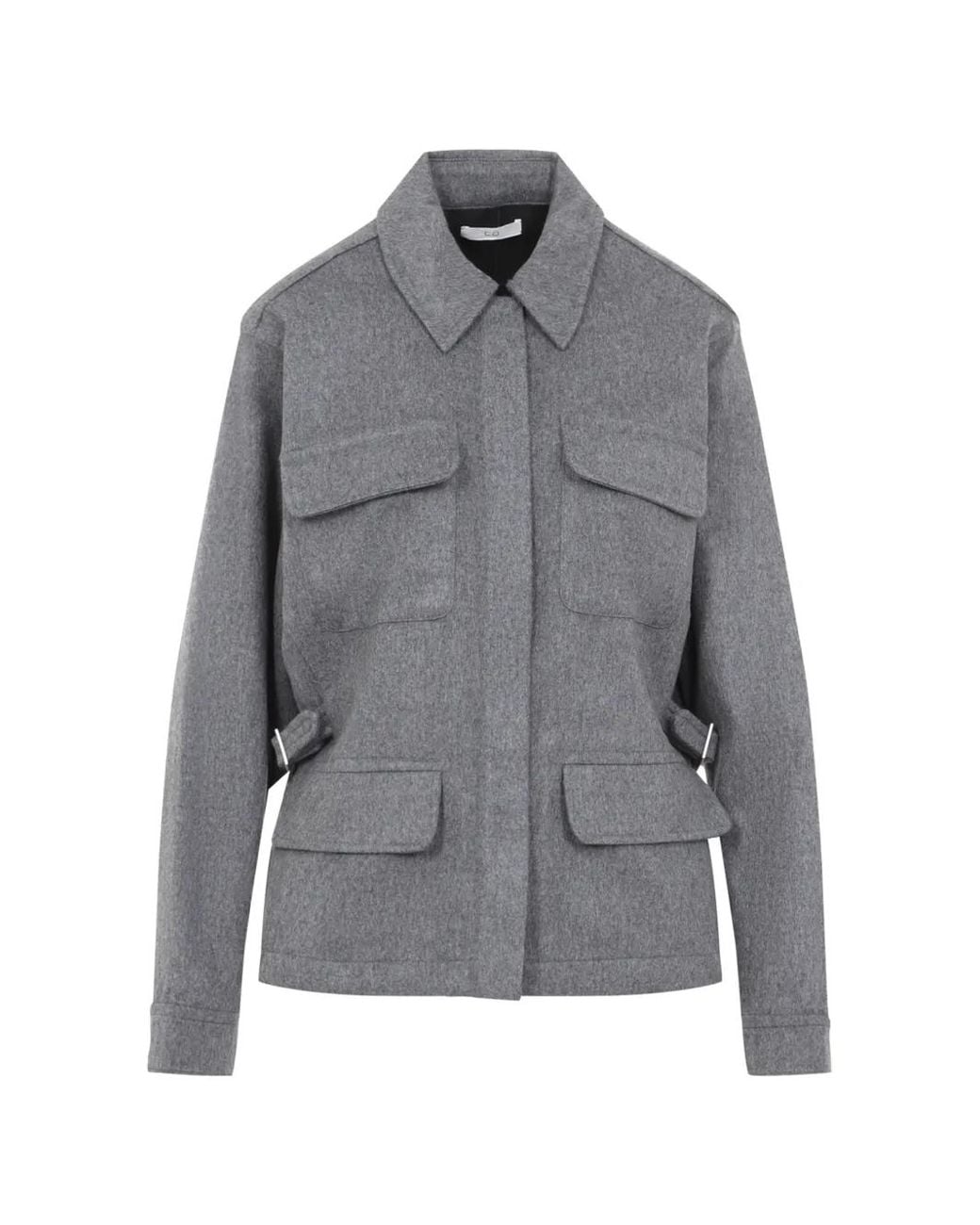 Co. Gray Belted Multi-Pocket Jacket