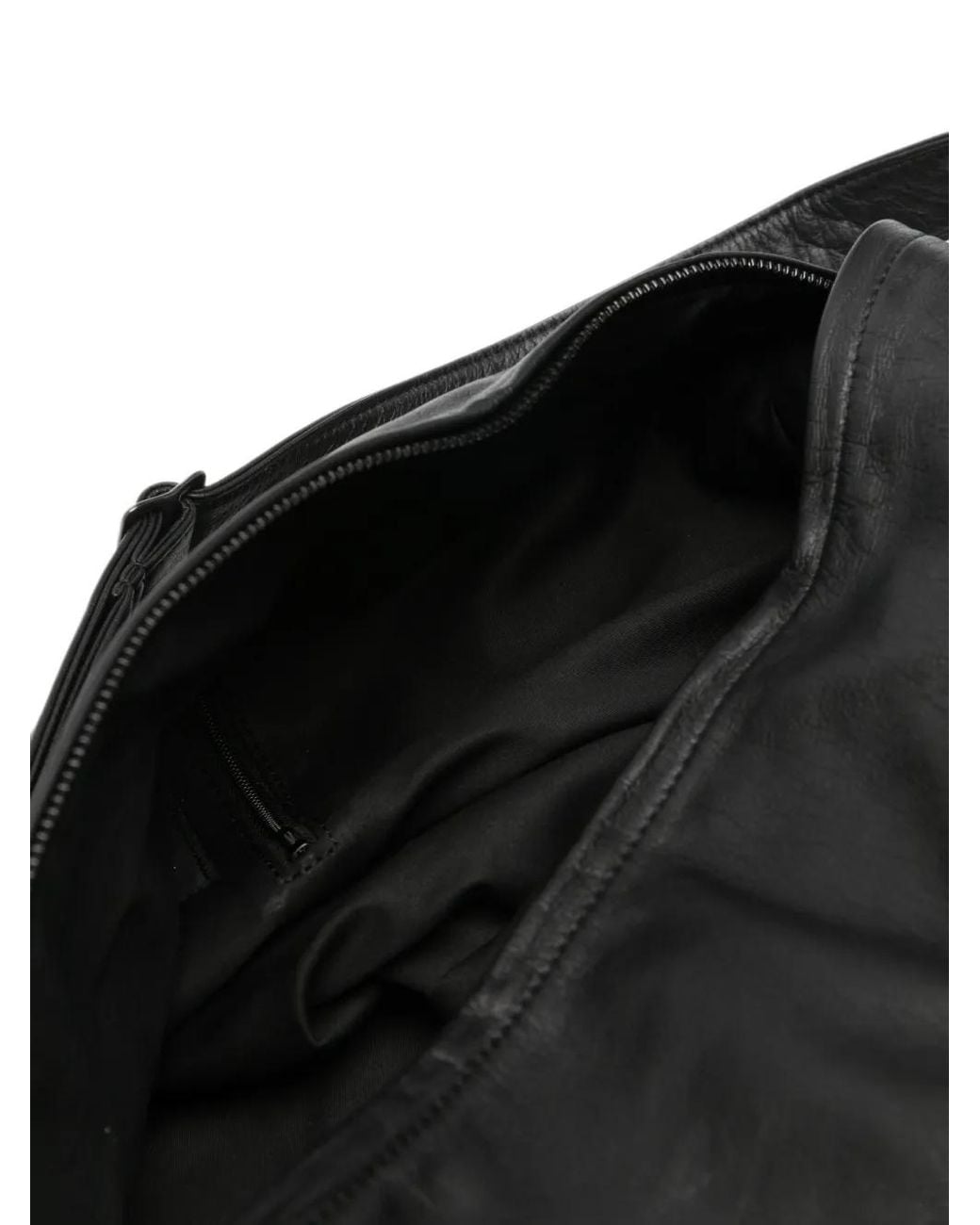 Yohji Yamamoto Black Asymmetric Leather Backpack for men