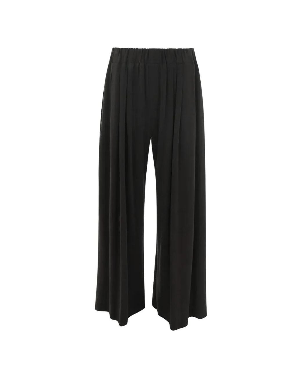 ELEH Black Elasticated Pleated Trousers