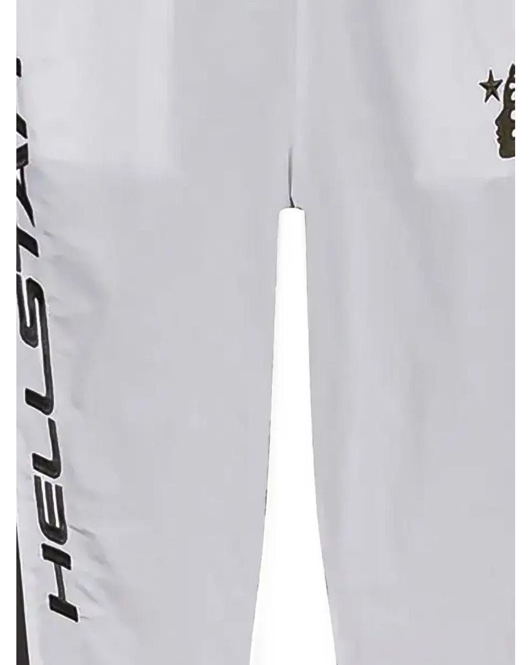 HELLSTAR Gray Logo-Print Panelled Track Pants for men