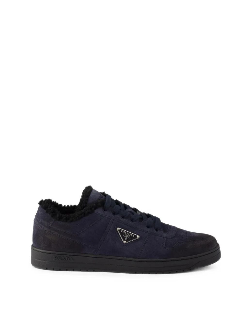 Prada Blue Downtown Suede Sneakers for men