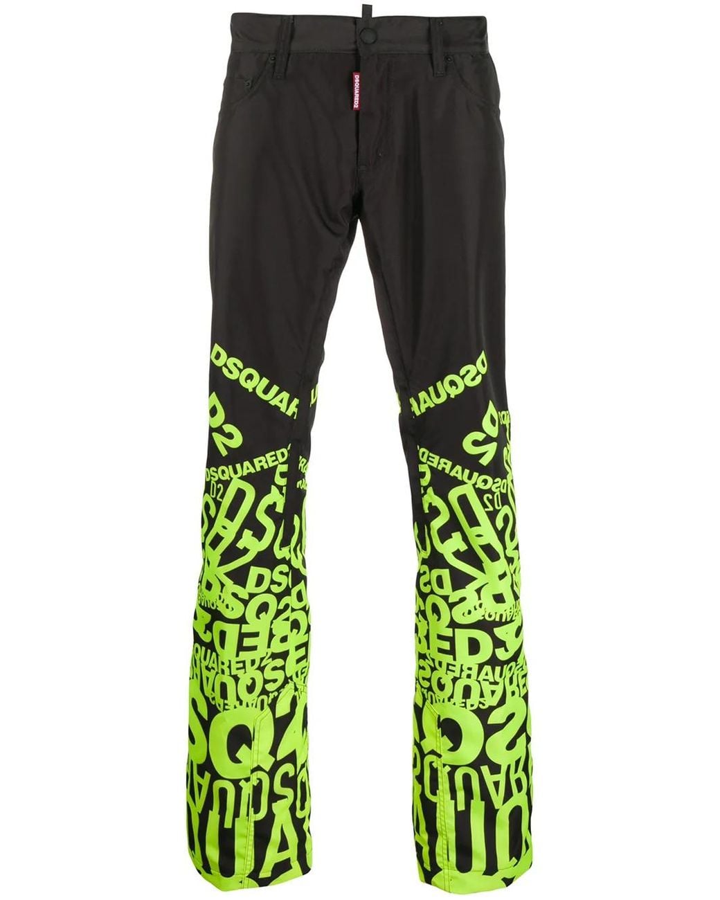 DSquared² Gray Logo-print Wide-leg Trousers for men