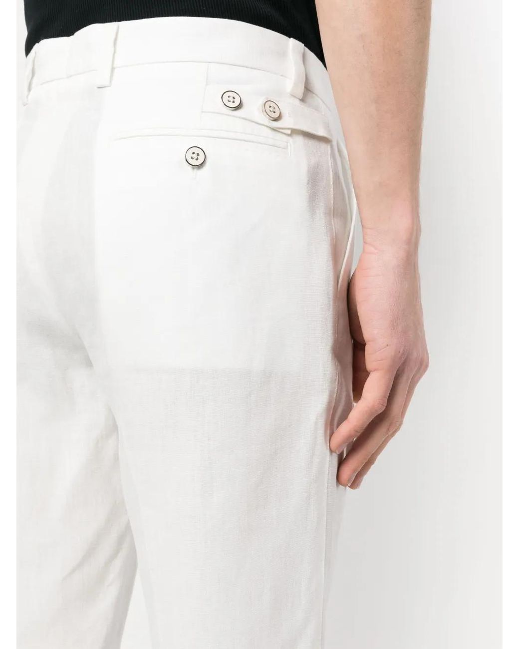 Dolce & Gabbana White Linen Trousers for men