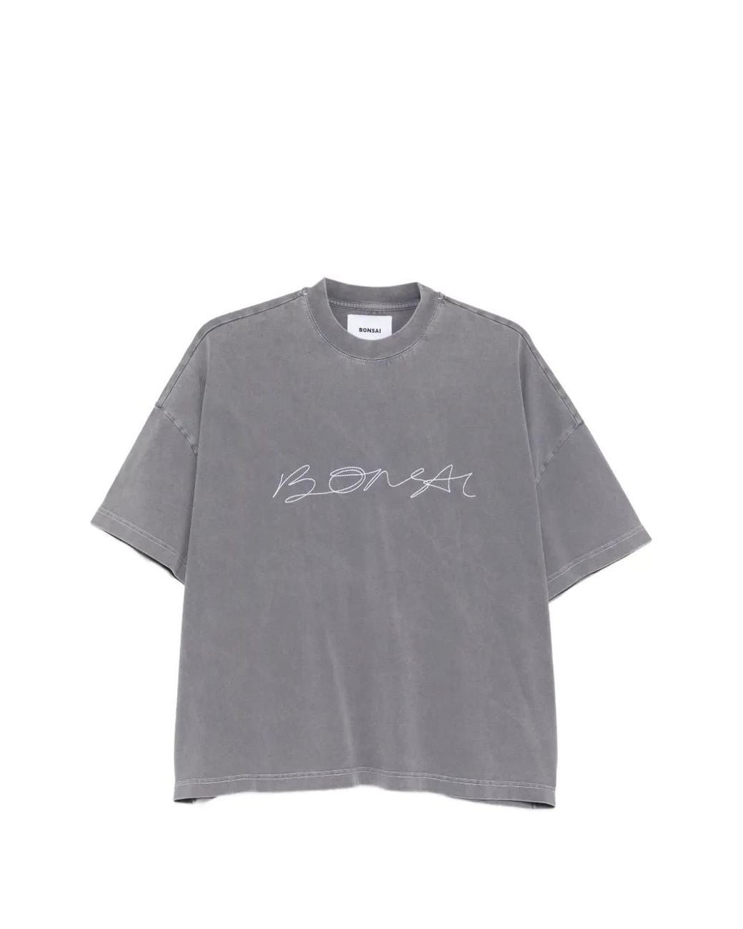 Bonsai Gray Logo-Embroidered T-Shirt for men