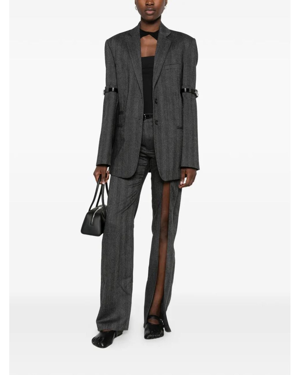 Coperni Black Belted Herringbone Jacket