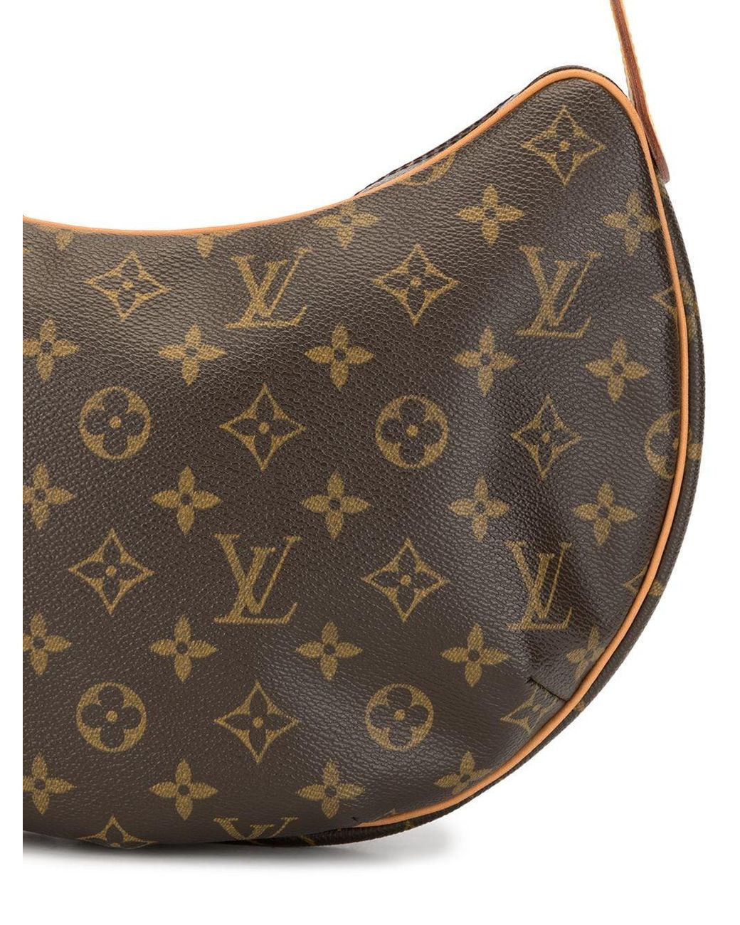 Louis Vuitton Croissant MM Monogram Canvas Hobo Bag Brown