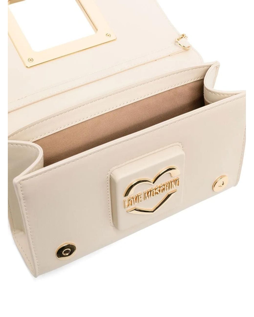 Love Moschino Natural Logo-Plaque Detail Crossbody Bag