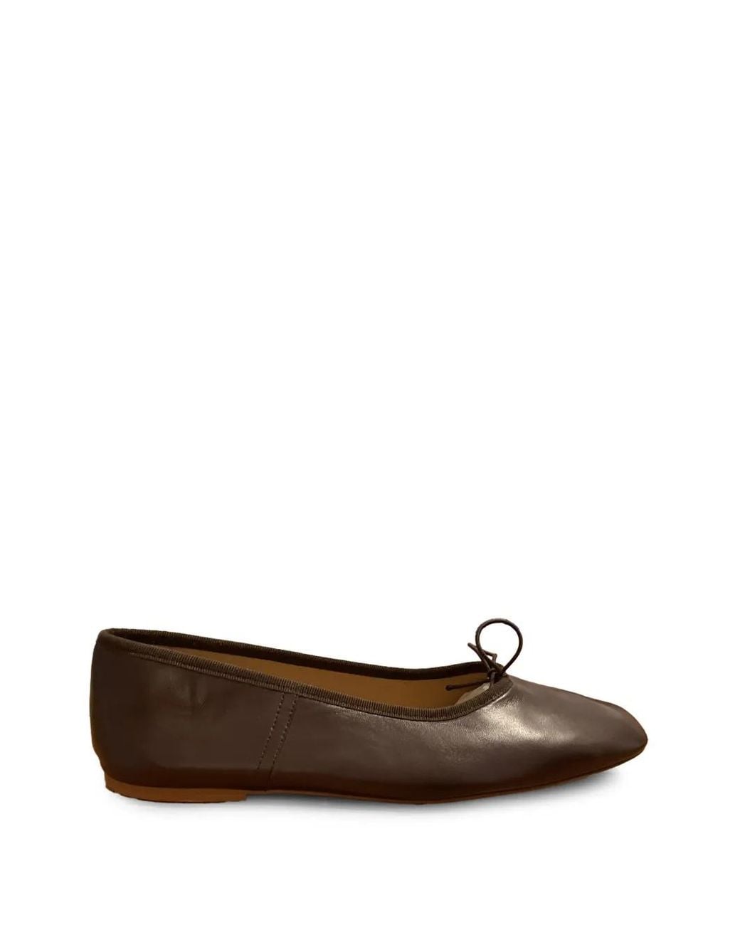 A.P.C. Brown Cleo Bow-Detail Ballet Flats