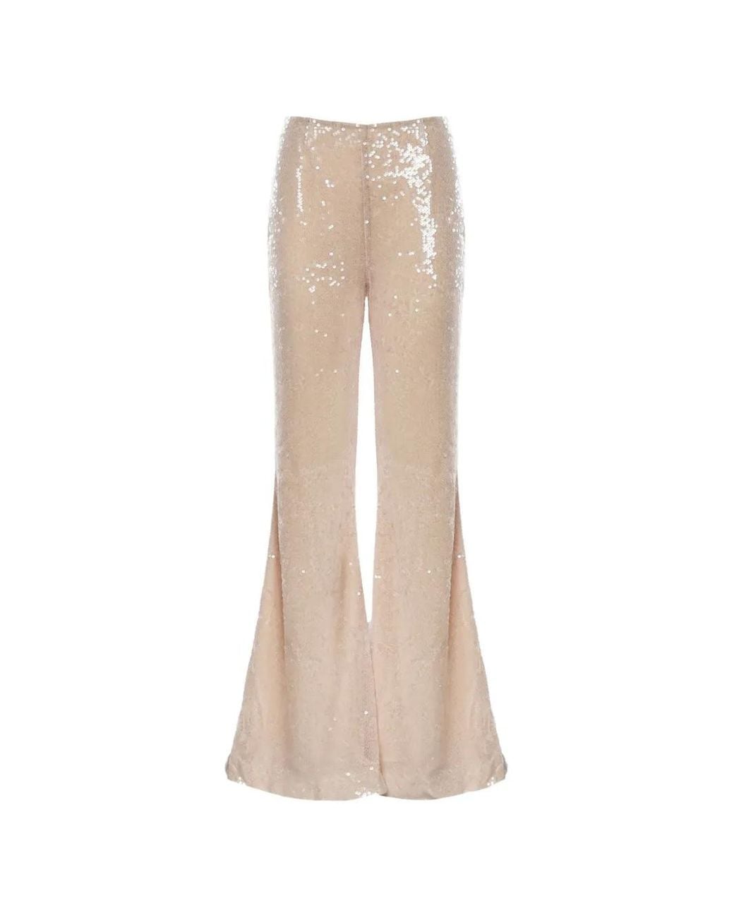 Galia Lahav Natural Orlena Sequin-Embellished Flared Trousers
