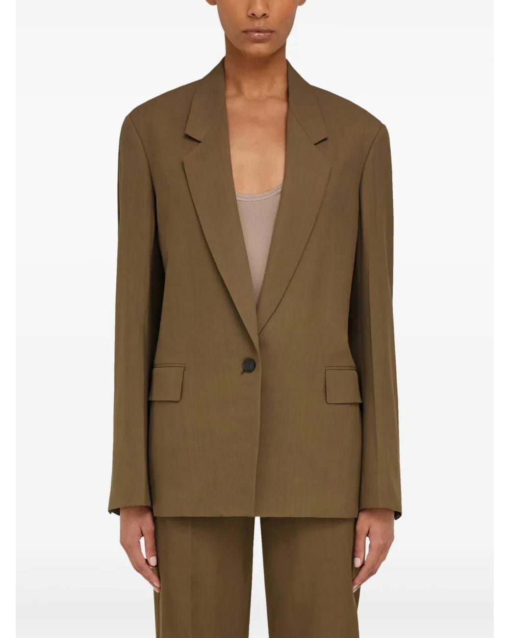 Ferragamo Green Single-Breasted Blazer