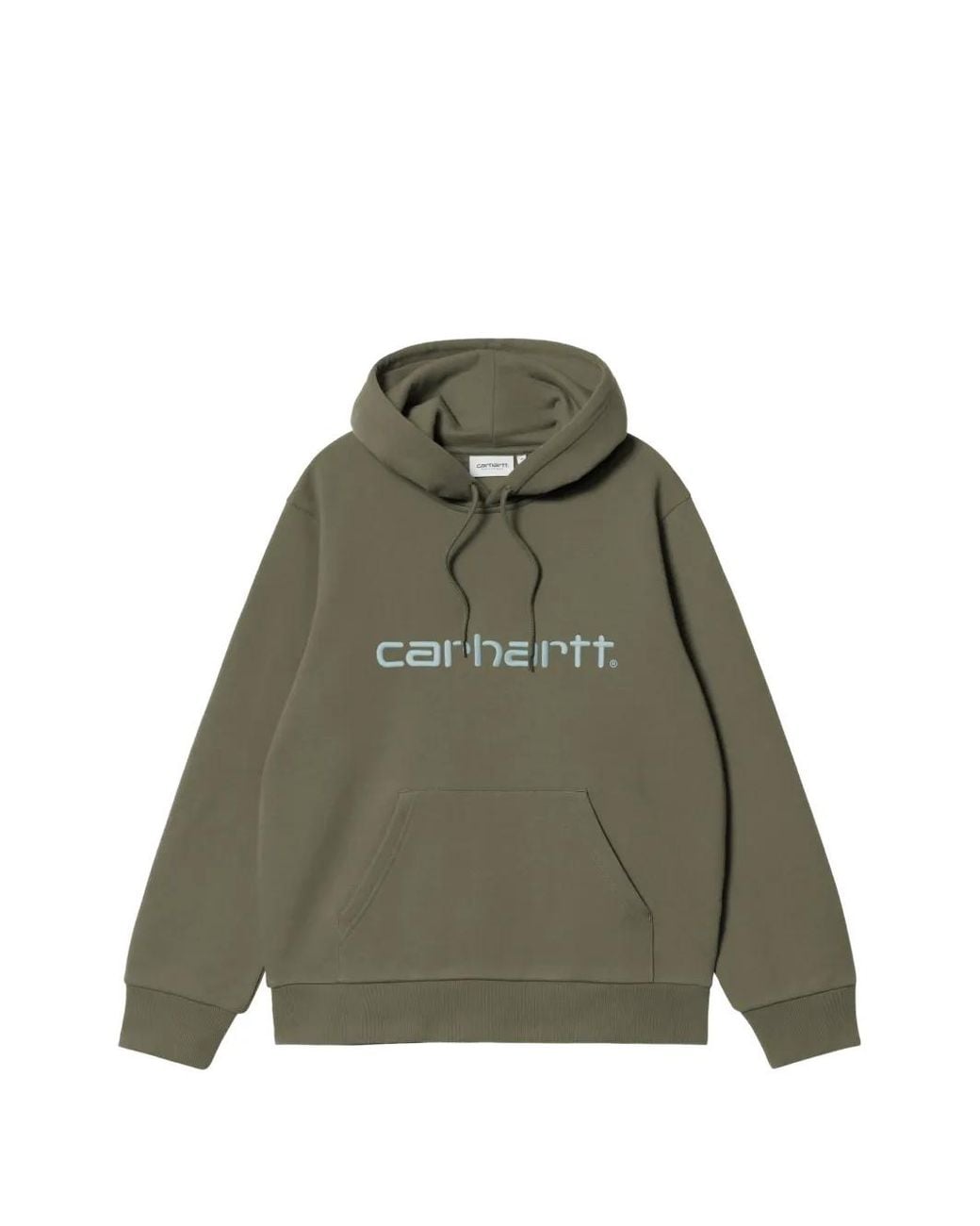 Carhartt Green Logo-Embroidered Hoodie for men