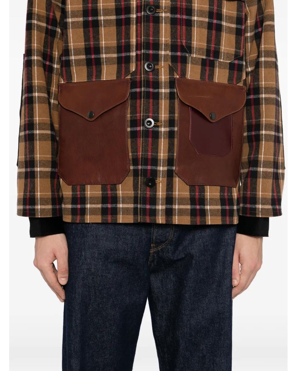 Junya Watanabe Brown X Filson Checked Flannel Jacket for men