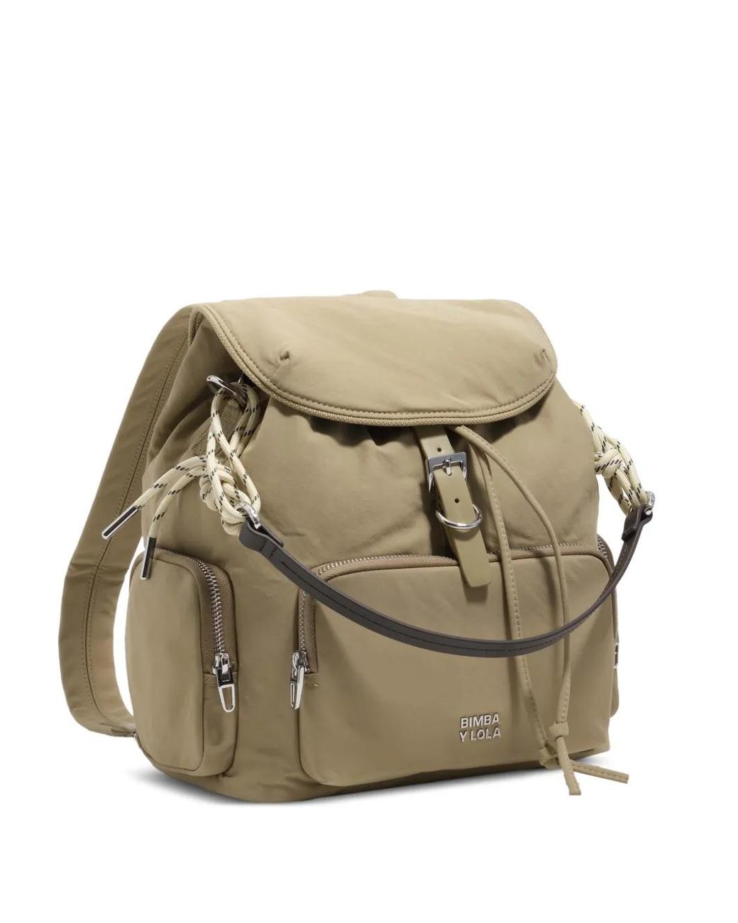 Bimba Y Lola Natural Nylon Pocket Backpack