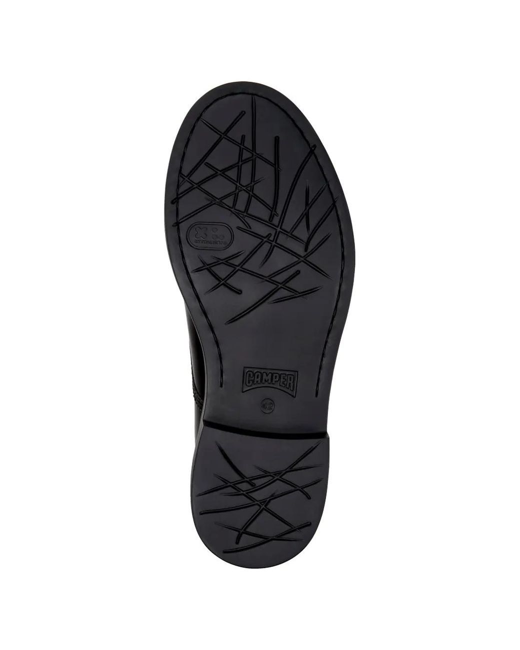 Camper Black Twins Floral-Print Leather Lace-Up Shoes for men