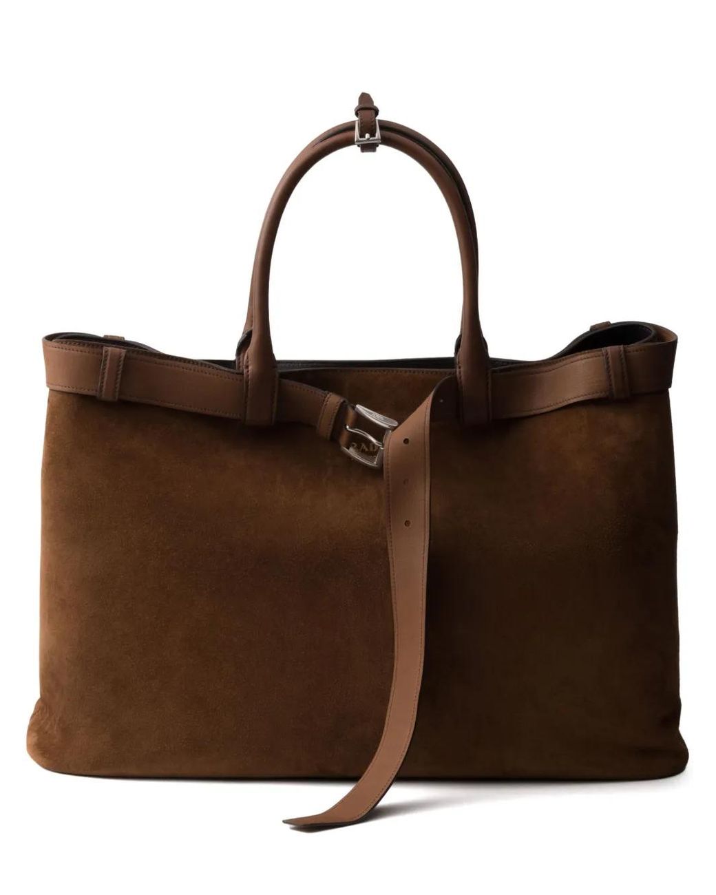 Bolso Shopper Buckle Mediano Prada de hombre de color Brown