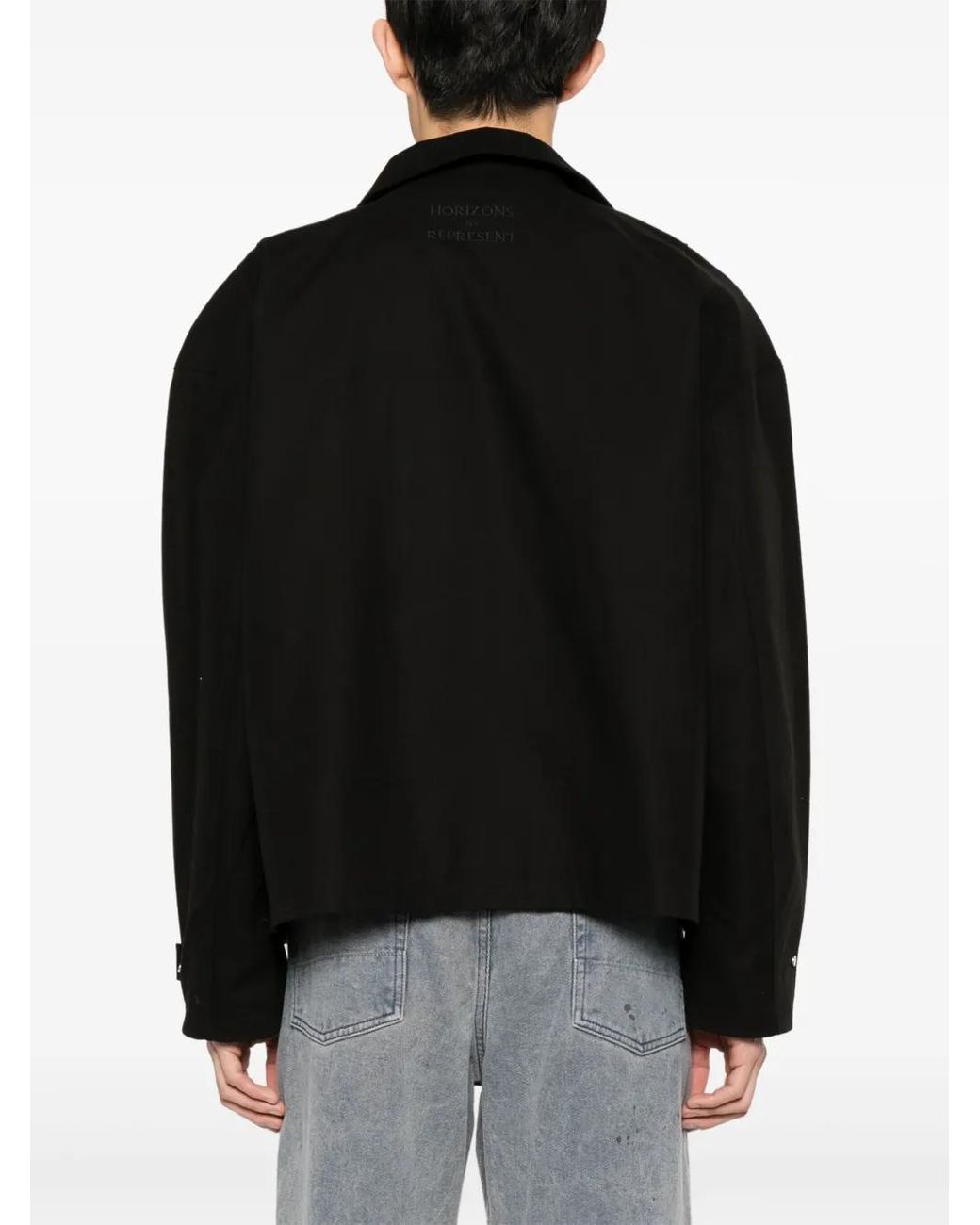 Represent Black Logo-Engraved Cotton Jacket for men