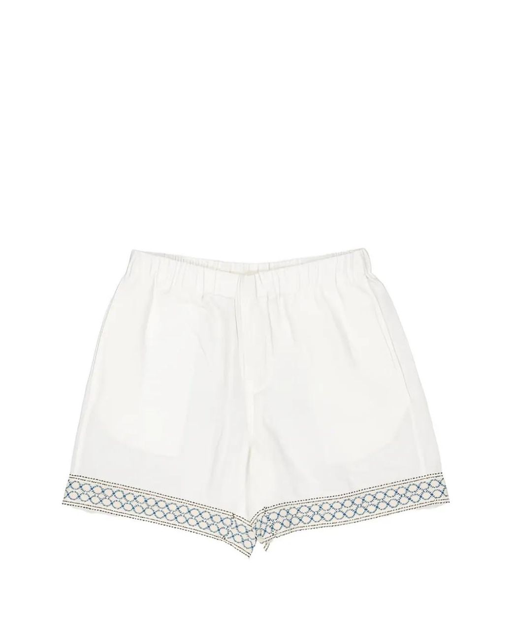 Homme by Michele Rossi White Braided Bermudas for men