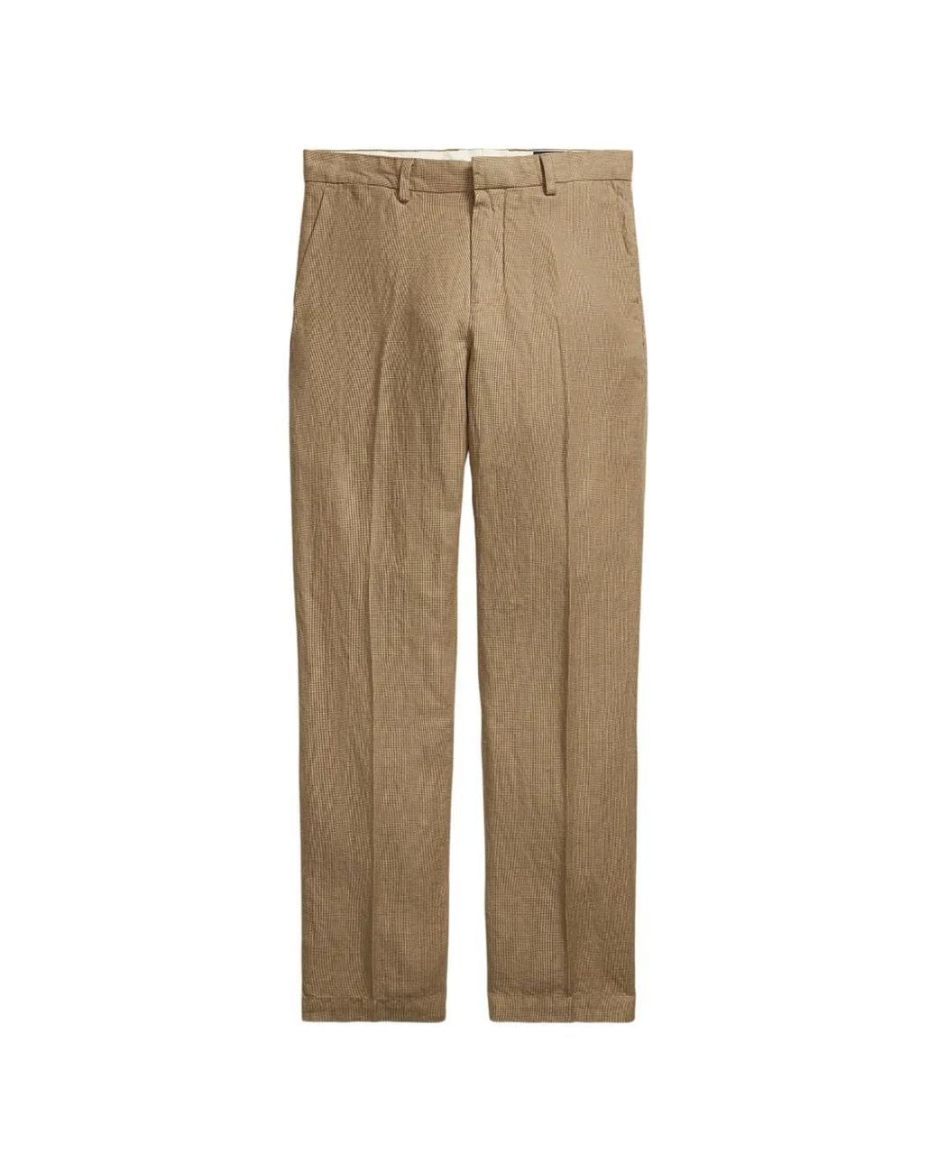 Polo Ralph Lauren Natural Pantalon Chino Manhasset À Motif Pied-De-Poule for men