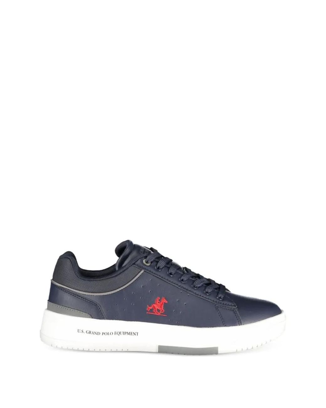 U.S. Grand Blue Perforated Logo-Patch Sneakers for men