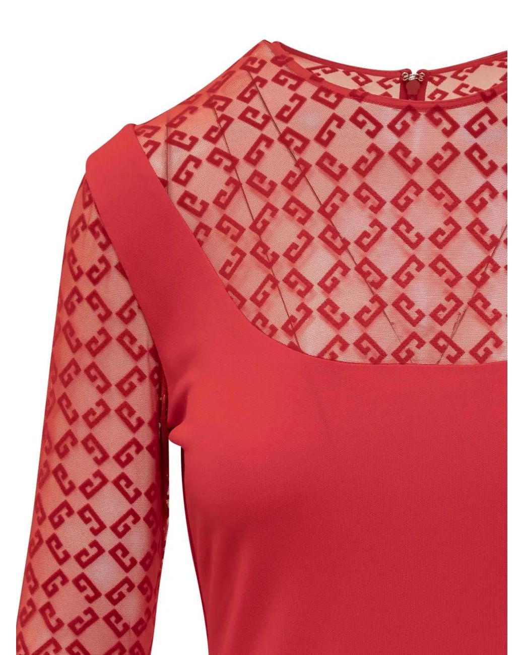 Givenchy Red Monogram-Pattern Midi Dress