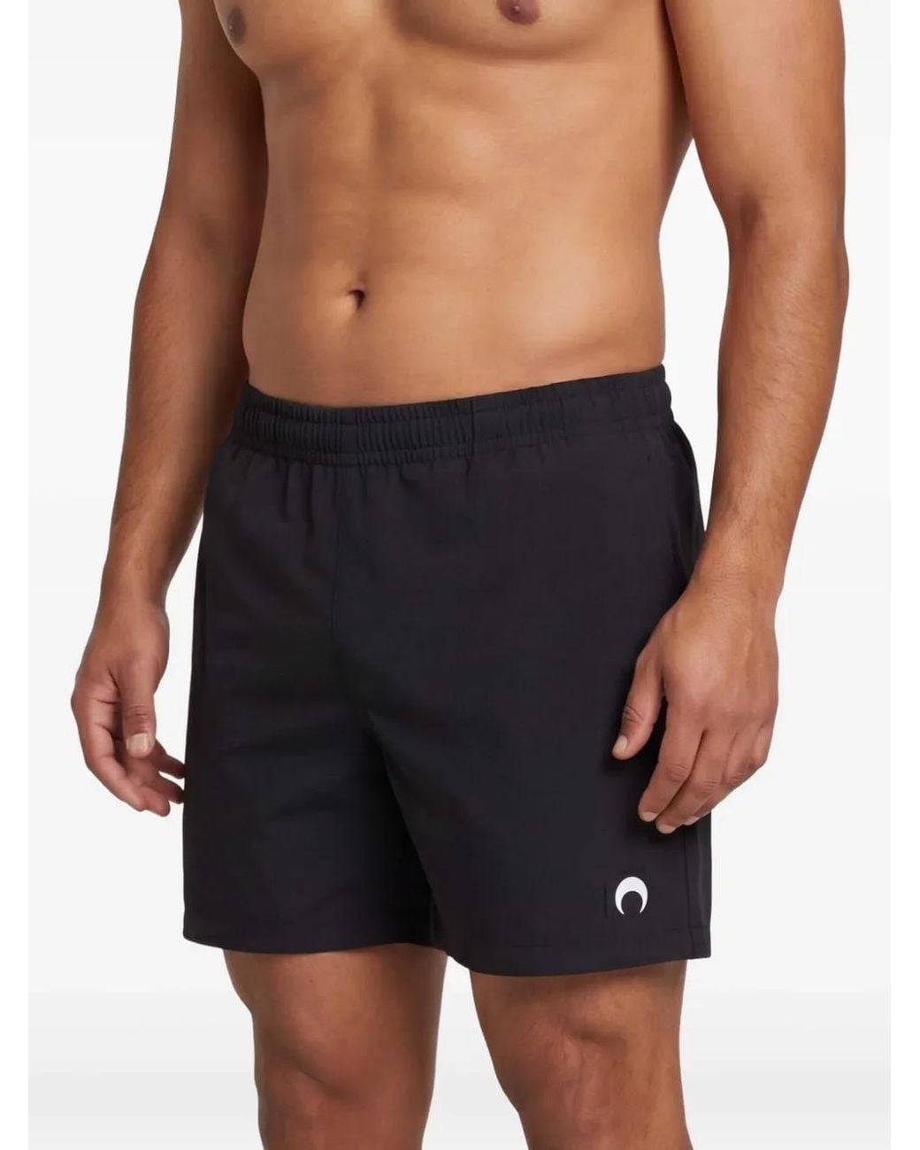 MARINE SERRE Black Crescent Moon Swim Shorts for men