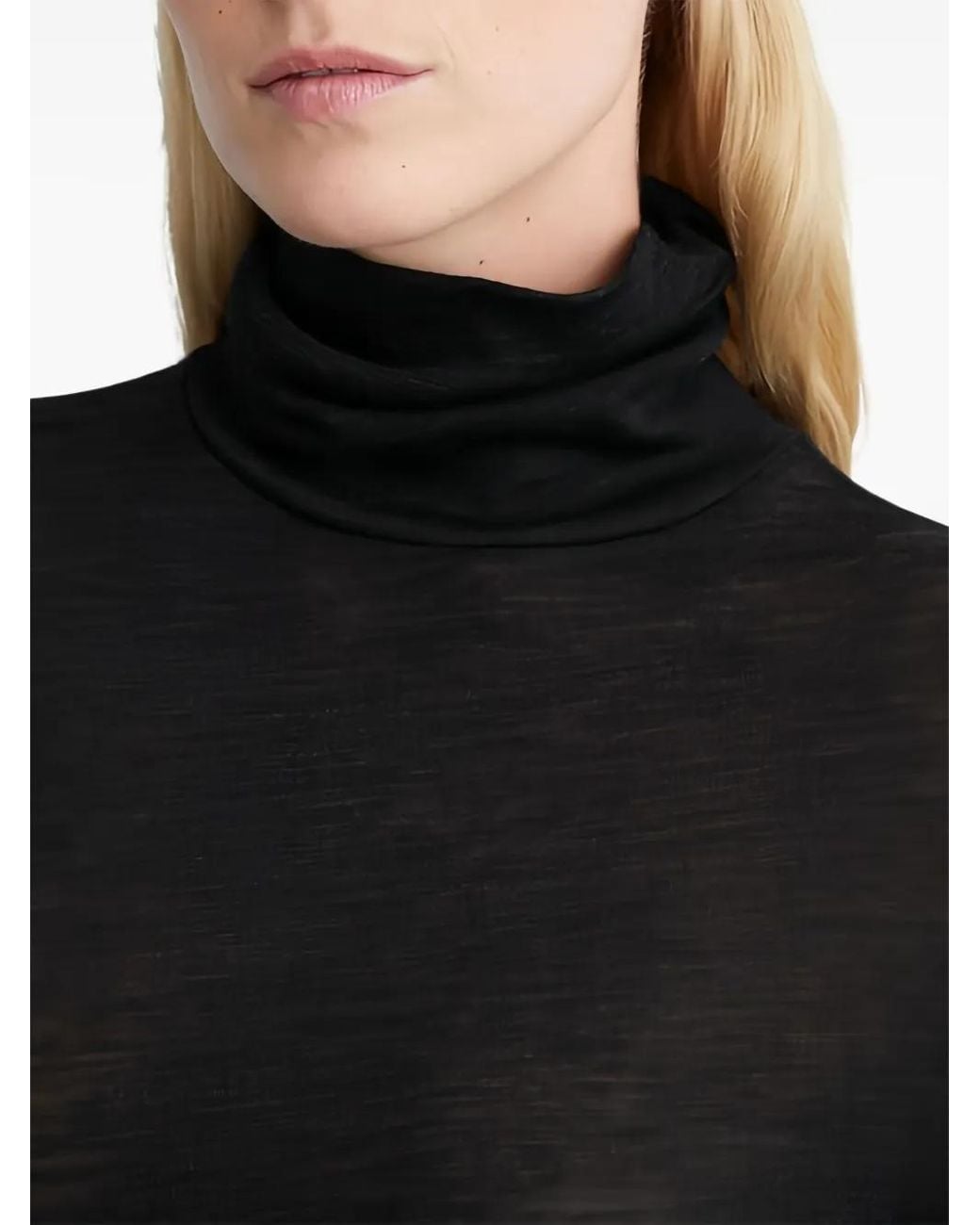 Marc O' Polo Black Roll-Neck Long-Sleeve Top