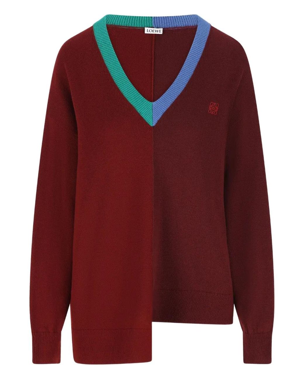 Loewe Red Wool Asymmetric Sweater