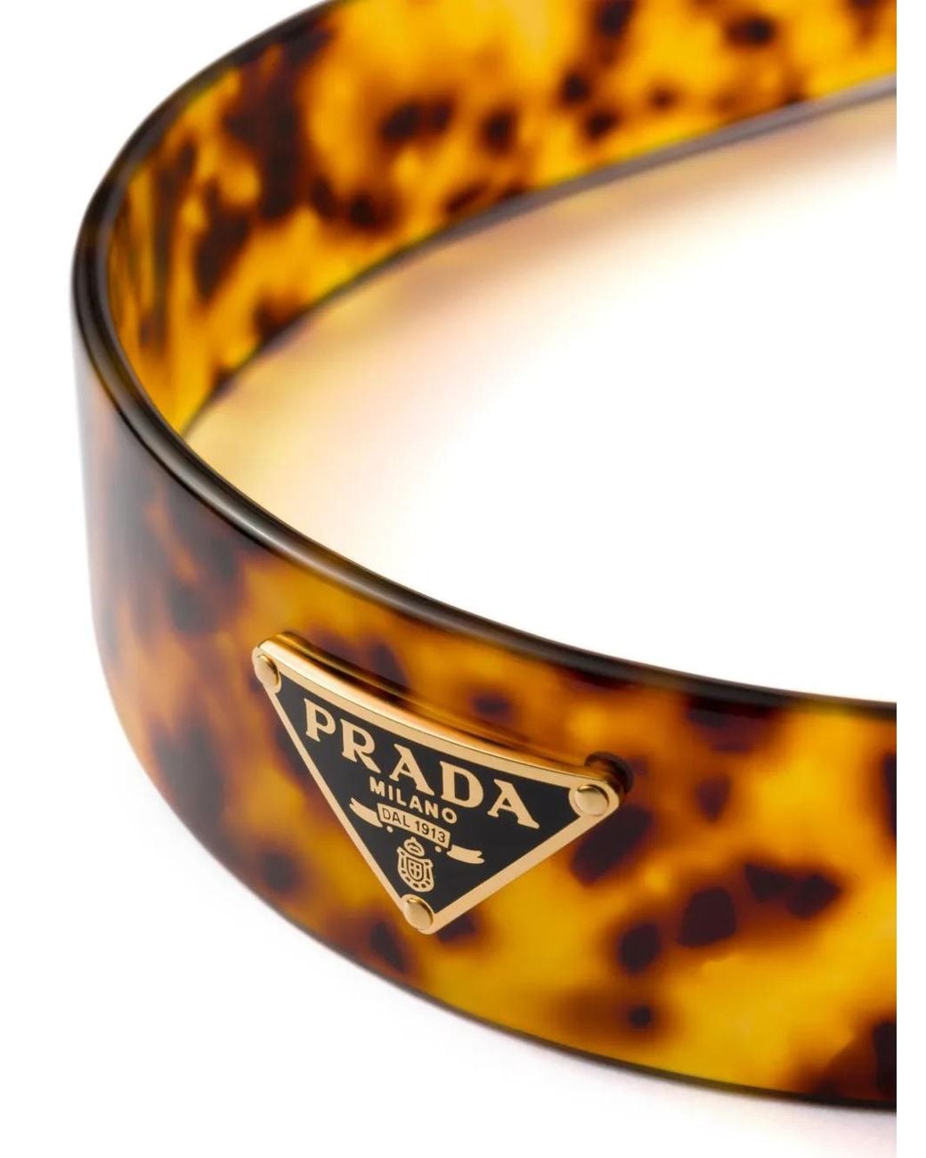 Prada Black Triangle-Logo Plexiglas Headband