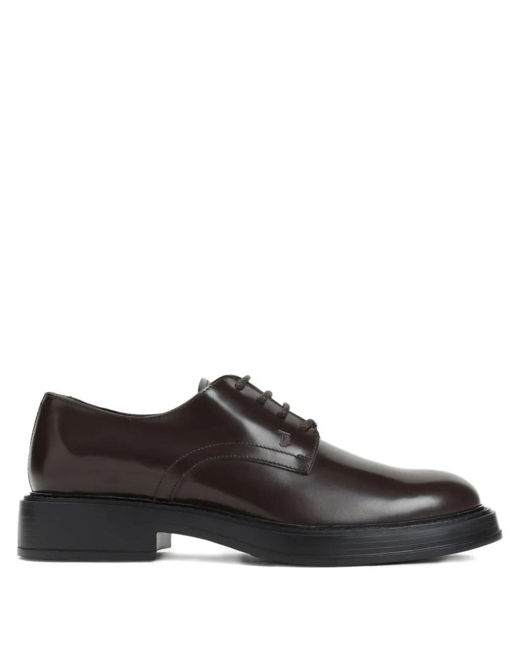 Tod's Brown Lace-Up Leather Derby Shoes for men